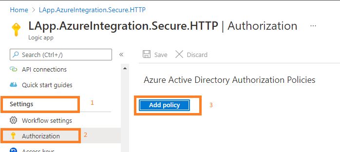 secure logic app HTTP trigger endpoints enable oAuth Authorization